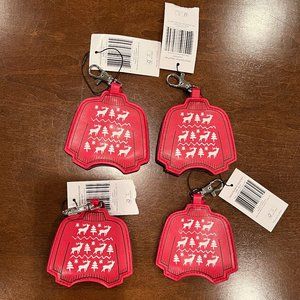 (Set of 4!) Vera Bradley Hand Sanitizer Keychain Merry Mischief